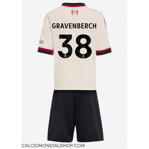 Maglie da calcio Liverpool Ryan Gravenberch #38 Seconda Maglia Bambino 2025-26 Manica Corta (+ Pantaloni corti)